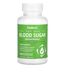 Растительные экстракты и настойки NuBest, Blood Sugar, Extra Strength, 60 вегетарианских капсул