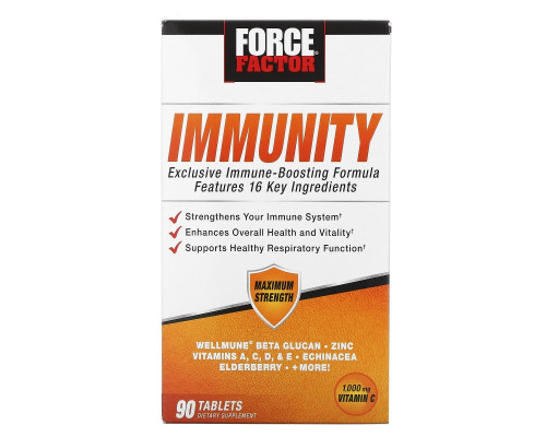 Force Factor, Immunity, 1,000 mg, 90 Tablets Force Factor, Immunity, 1,000 mg, 90 Tablets