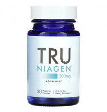 Витамины группы B Tru Niagen, никотинамид рибозид, 300 мг, 30 вегетарианских капсул