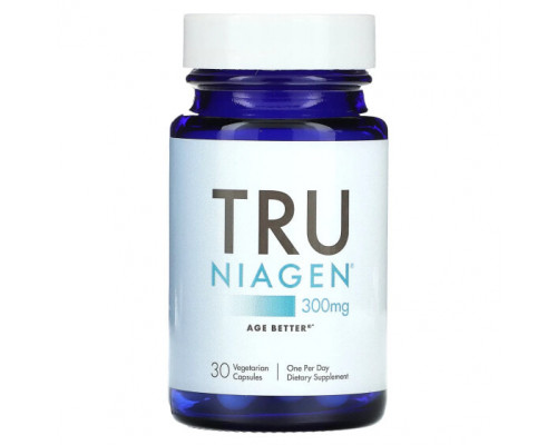 Витамины группы B Tru Niagen, никотинамид рибозид, 300 мг, 30 вегетарианских капсул Витамины группы B Tru Niagen, никотинамид рибозид, 300 мг, 30 вегетарианских капсул