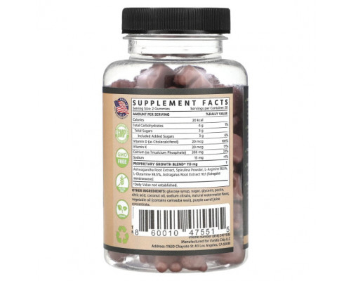 Витаминно-минеральные комплексы Growth, Multivitamin, For Ages 5-24, Watermelon, 60 Gummies Витаминно-минеральные комплексы Growth, Multivitamin, For Ages 5-24, Watermelon, 60 Gummies