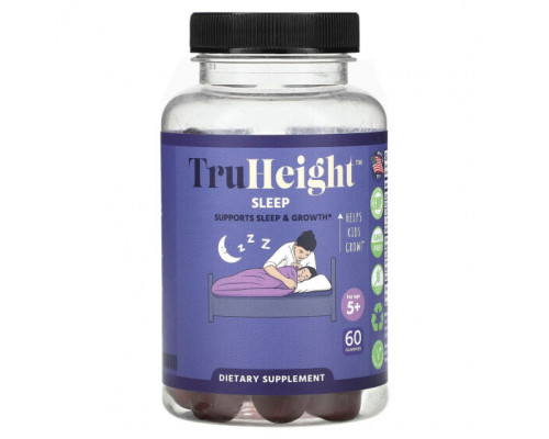 Детское здоровье TruHeight, Sleep, для людей старше 5 лет, 60 жевательных таблеток Детское здоровье TruHeight, Sleep, для людей старше 5 лет, 60 жевательных таблеток