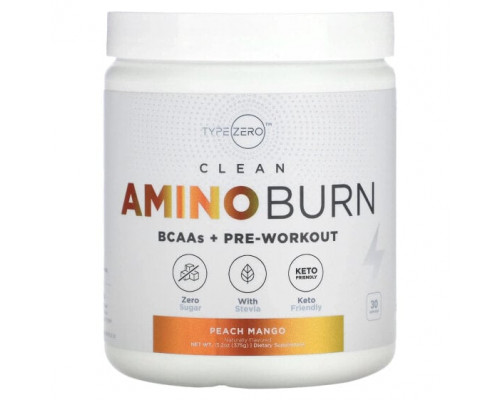 Аминокислоты TypeZero, Clean Amino Burn, со вкусом персика и манго, 375 г (13,2 унции) Аминокислоты TypeZero, Clean Amino Burn, со вкусом персика и манго, 375 г (13,2 унции)