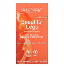 Женское здоровье Reserveage Nutrition, Beautiful Legs с диосмином и ресвератролом, 30 растительных капсул