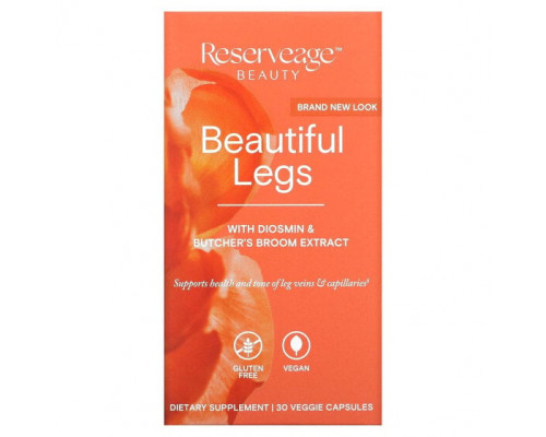 Женское здоровье Reserveage Nutrition, Beautiful Legs с диосмином и ресвератролом, 30 растительных капсул Женское здоровье Reserveage Nutrition, Beautiful Legs с диосмином и ресвератролом, 30 растительных капсул