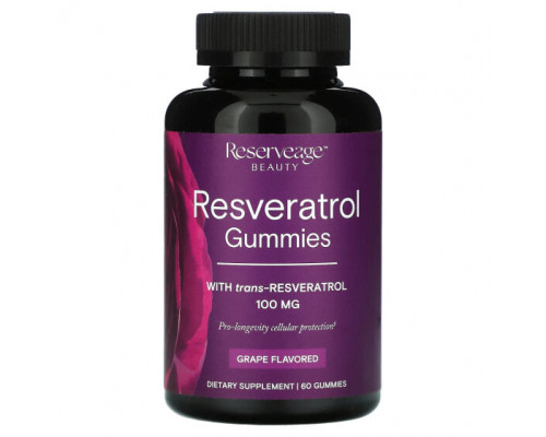 Ресвератрол Reserveage Nutrition, Жевательные мармеладки с ресвератролом, со вкусом винограда, 50 мг, 60 жевательных таблеток Ресвератрол Reserveage Nutrition, Жевательные мармеладки с ресвератролом, со вкусом винограда, 50 мг, 60 жевательных таблеток