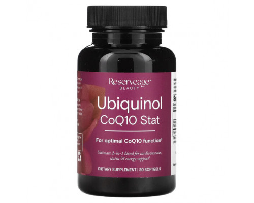 Антиоксиданты Reserveage Nutrition, Убихинол, Coq10 stat, 30 мягких таблеток Антиоксиданты Reserveage Nutrition, Убихинол, Coq10 stat, 30 мягких таблеток