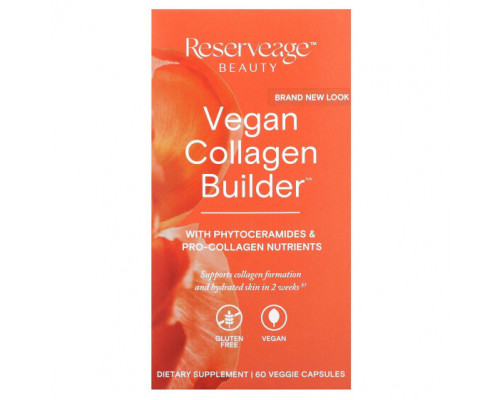 Коллаген Reserveage Nutrition, Vegan Collagen Builder, 60 растительных капсул Коллаген Reserveage Nutrition, Vegan Collagen Builder, 60 растительных капсул