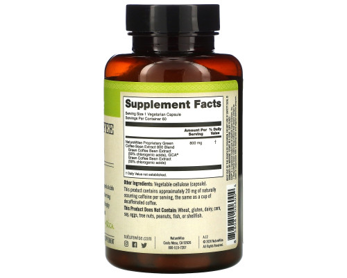 NatureWise, Green Coffee Bean Extract 800, 60 Veggie Caps NatureWise, Green Coffee Bean Extract 800, 60 Veggie Caps