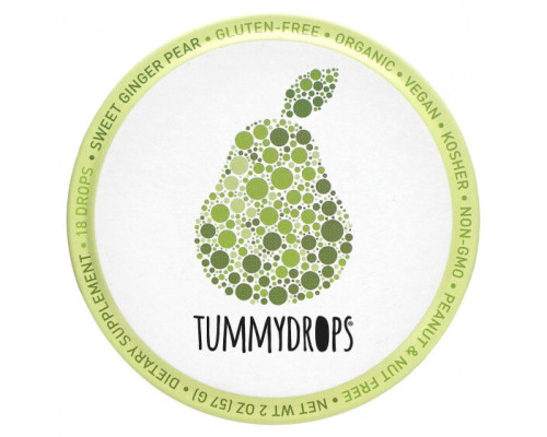 Для пищеварительной системы Tummydrops, Сладкая имбирная груша, 18 капель, 57 г (2 унции) Для пищеварительной системы Tummydrops, Сладкая имбирная груша, 18 капель, 57 г (2 унции)