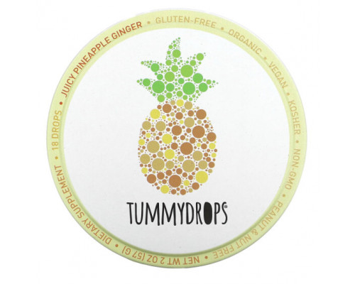 Для пищеварительной системы Tummydrops, Сочные капли с ананасом и имбирем, 18 капель, 57 г (2 унции) Для пищеварительной системы Tummydrops, Сочные капли с ананасом и имбирем, 18 капель, 57 г (2 унции)