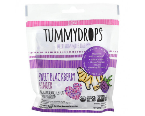 Женское здоровье Tummydrops, Органический сладкий ежевика и имбирь, 33 пастилки, 105 г (3,7 унции) Женское здоровье Tummydrops, Органический сладкий ежевика и имбирь, 33 пастилки, 105 г (3,7 унции)