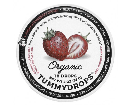 Травы и натуральные средства Tummydrops, Органический свежий клубничный имбирь, 18 капель, 57 г (2 унции) Травы и натуральные средства Tummydrops, Органический свежий клубничный имбирь, 18 капель, 57 г (2 унции)