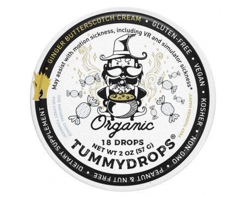 Для пищеварительной системы Tummydrops, Крем с органическим имбирем и ириской, 18 капель, 57 г (2 унции) Для пищеварительной системы Tummydrops, Крем с органическим имбирем и ириской, 18 капель, 57 г (2 унции)