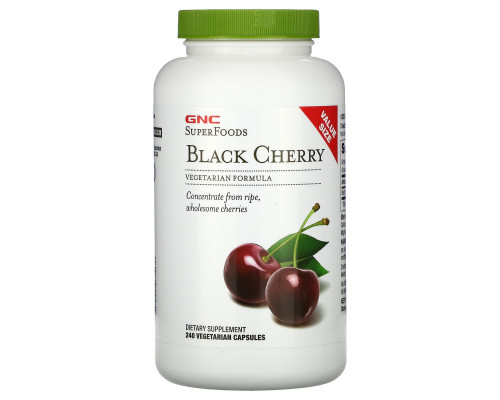 GNC, SuperFoods, Black Cherry, 240 Vegetarian Capsules GNC, SuperFoods, Black Cherry, 240 Vegetarian Capsules