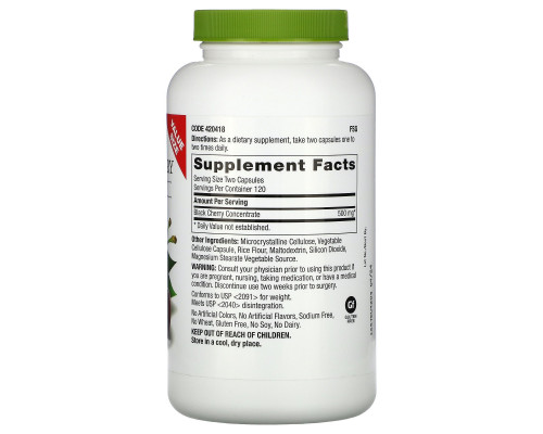 GNC, SuperFoods, Black Cherry, 240 Vegetarian Capsules GNC, SuperFoods, Black Cherry, 240 Vegetarian Capsules