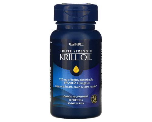 GNC, Triple Strength Krill Oil, 30 Softgels GNC, Triple Strength Krill Oil, 30 Softgels