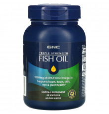GNC, Triple Strength, Fish Oil, 60 Softgels