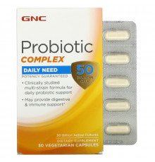 GNC, Probiotic Complex, Daily Need, 50 Billion CFU, 30 Vegetarian Capsules