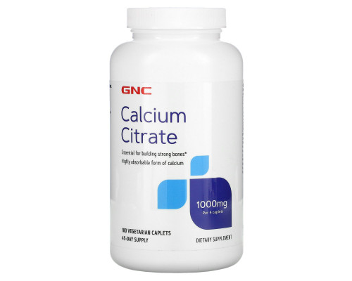 GNC, Calcium Citrate, 180 Vegetarian Caplets GNC, Calcium Citrate, 180 Vegetarian Caplets