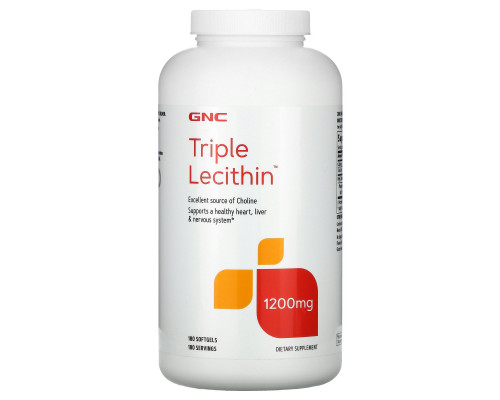 GNC, Triple Lecithin, 1,200 mg, 180 Softgels GNC, Triple Lecithin, 1,200 mg, 180 Softgels