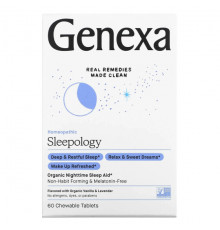 Травы и натуральные средства Genexa LLC, Sleepology, органическое средство для сна, ваниль и лаванда, 60 жевательных таблеток