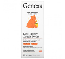 Детское здоровье Genexa LLC, Kid's Honey, сироп от кашля, для детей от 1 года, органический мед, 118 мл (4 жидк. Унции)