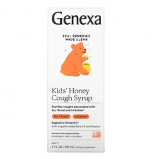 Детское здоровье Genexa LLC, Kid's Honey, сироп от кашля, для детей от 1 года, органический мед, 118 мл (4 жидк. Унции)