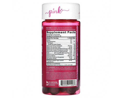 Женское здоровье Pink, Simply Radiant Multi For Her + Collagen, ягодное ассорти, 60 жевательных таблеток Женское здоровье Pink, Simply Radiant Multi For Her + Collagen, ягодное ассорти, 60 жевательных таблеток