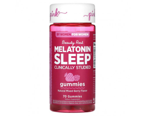 БАДы Pink, Beauty Rest Melatonin Sleep, натуральная ягодная смесь, 70 жевательных таблеток БАДы Pink, Beauty Rest Melatonin Sleep, натуральная ягодная смесь, 70 жевательных таблеток
