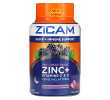 Цинк Zicam, Sleep + иммунная поддержка, ежевика и лаванда, 70 жевательных таблеток