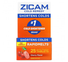 От гриппа и простуды Zicam, Cold Remedy, RapidMelts, вишня, 25 быстрорастворимых таблеток