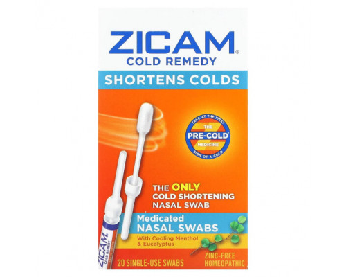 От аллергии Zicam, Средство от простуды, лечебные мазки из носа, 20 одноразовых тампонов От аллергии Zicam, Средство от простуды, лечебные мазки из носа, 20 одноразовых тампонов