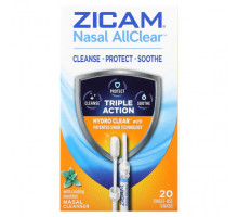 От гриппа и простуды Zicam, Nasal AllClear, очищающее средство для носа с охлаждающим ментолом, 20 тампонов