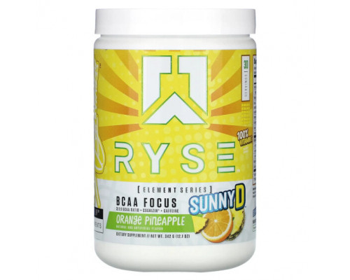 Аминокислоты RYSE, Element Series, BCAA Focus, Sunny D, апельсиновый ананас, 342 г (12,1 унции) Аминокислоты RYSE, Element Series, BCAA Focus, Sunny D, апельсиновый ананас, 342 г (12,1 унции)