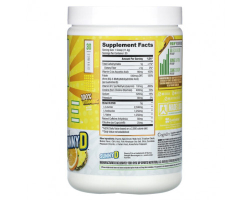 Аминокислоты RYSE, Element Series, BCAA Focus, Sunny D, апельсиновый ананас, 342 г (12,1 унции) Аминокислоты RYSE, Element Series, BCAA Focus, Sunny D, апельсиновый ананас, 342 г (12,1 унции)