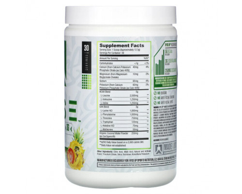Аминокислоты RYSE, BCAA / EAA, клубничный и ананас, 369 г (13 унций)