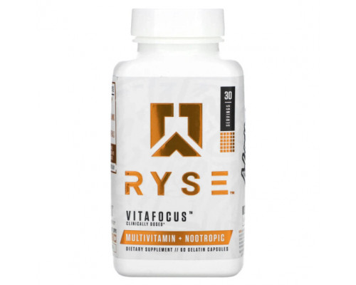 Витаминно-минеральные комплексы RYSE, Vitafocus, мультивитамины и ноотропы, 60 желатиновых капсул Витаминно-минеральные комплексы RYSE, Vitafocus, мультивитамины и ноотропы, 60 желатиновых капсул