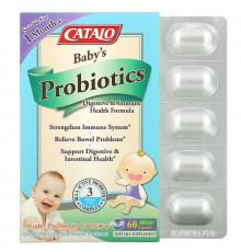 Catalo Naturals, Baby's Probiotics, Digestive & Immune Health Formula, 1 Month+, 3 Billion CFU, 60 Vegetarian Capsules