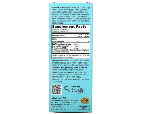 Catalo Naturals, Baby's Probiotics, Digestive & Immune Health Formula, 1 Month+, 3 Billion CFU, 60 Vegetarian Capsules Catalo Naturals, Baby's Probiotics, Digestive & Immune Health Formula, 1 Month+, 3 Billion CFU, 60 Vegetarian Capsules