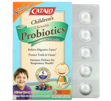 Catalo Naturals, Children's Chewable Probiotics Formula, Mixed Berry, 5 Billion CFU, 30 Chewable Tablets