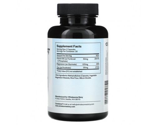 Цинк Magnesium Glycinate, Vitamin B6, Zinc Picolinate, 60 Vegetarian Capsules Цинк Magnesium Glycinate, Vitamin B6, Zinc Picolinate, 60 Vegetarian Capsules