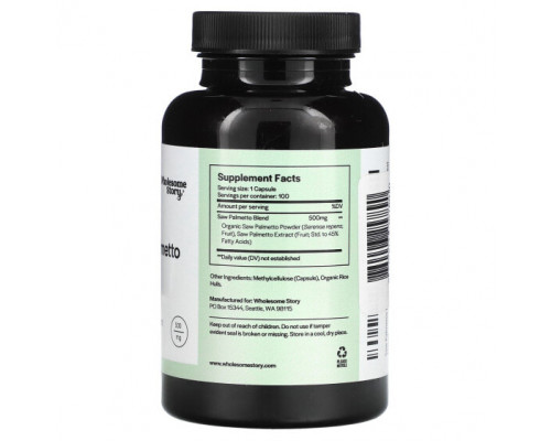 Мужское здоровье Saw Palmetto, 500 mg, 100 Vegetarian Capsules Мужское здоровье Saw Palmetto, 500 mg, 100 Vegetarian Capsules