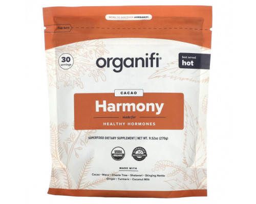 Женское здоровье Organifi, Harmony, какао, 270 г (9,52 унции) Женское здоровье Organifi, Harmony, какао, 270 г (9,52 унции)