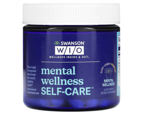 Улучшение памяти и работы мозга Swanson WIO, Mental Wellness Self-Care, 30 капсул Улучшение памяти и работы мозга Swanson WIO, Mental Wellness Self-Care, 30 капсул
