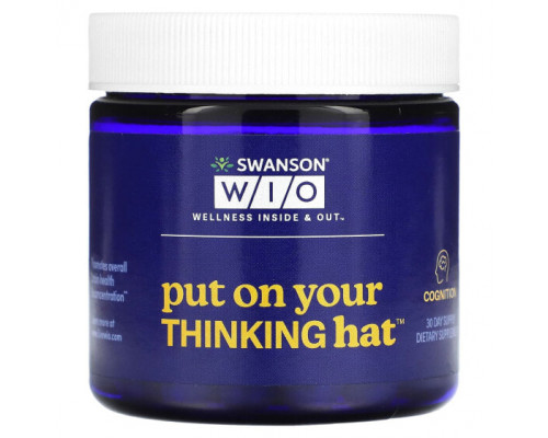 Аюрведа Swanson WIO, Put On Your Thinking Hat, 30 вегетарианских капсул Аюрведа Swanson WIO, Put On Your Thinking Hat, 30 вегетарианских капсул