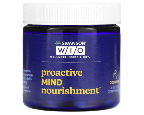 Улучшение памяти и работы мозга Swanson WIO, Proactive Mind Nourrition, 30 вегетарианских капсул Улучшение памяти и работы мозга Swanson WIO, Proactive Mind Nourrition, 30 вегетарианских капсул