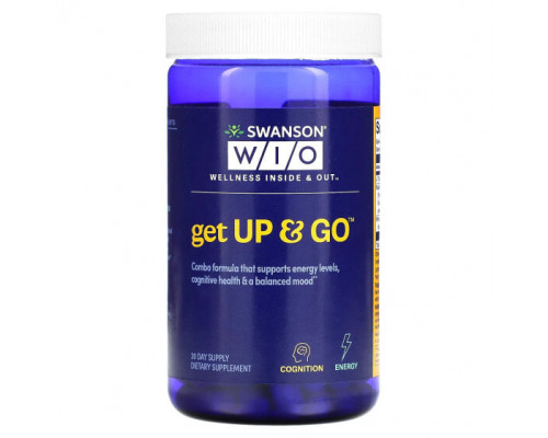 Улучшение памяти и работы мозга Swanson WIO, Get Up & Go, 60 вегетарианских капсул Улучшение памяти и работы мозга Swanson WIO, Get Up & Go, 60 вегетарианских капсул