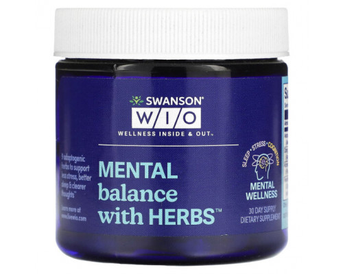 Улучшение памяти и работы мозга Mental Balance with Herbs, 30 Capsules Улучшение памяти и работы мозга Mental Balance with Herbs, 30 Capsules