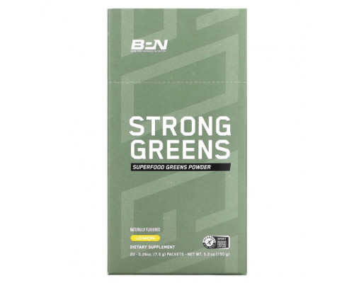 Зелень и зеленые овощи Bare Performance Nutrition, Strong Greens, лимон, 20 пакетиков по 7,5 г (0,26 унции) Зелень и зеленые овощи Bare Performance Nutrition, Strong Greens, лимон, 20 пакетиков по 7,5 г (0,26 унции)